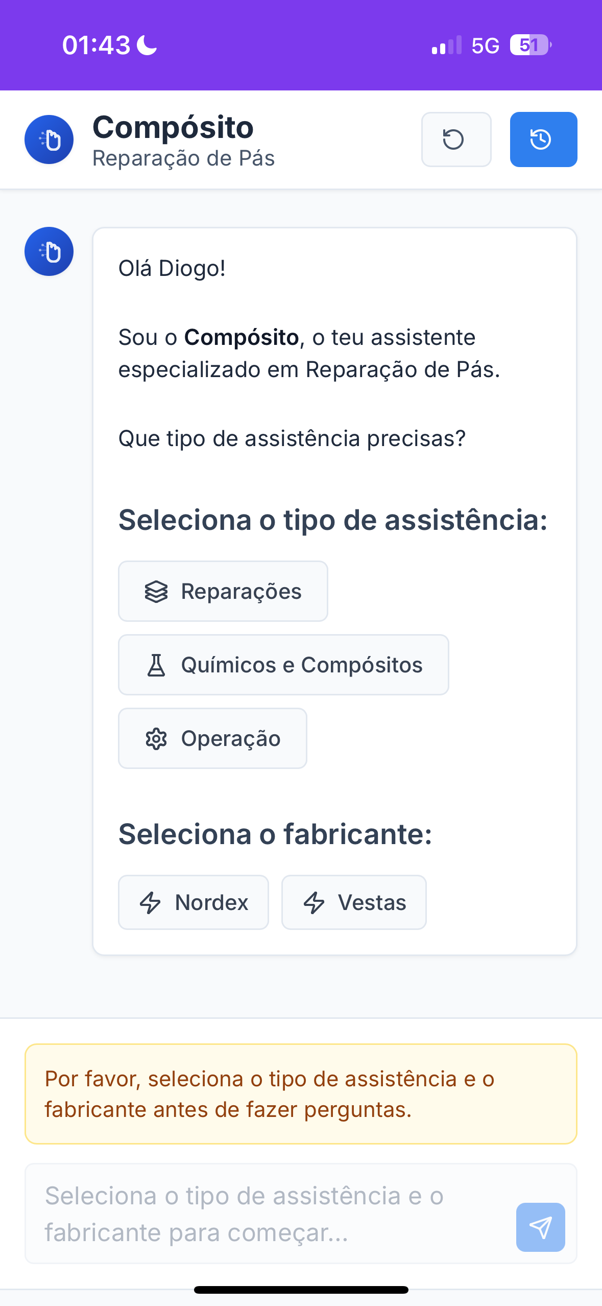 Seleção de agente no Compósito